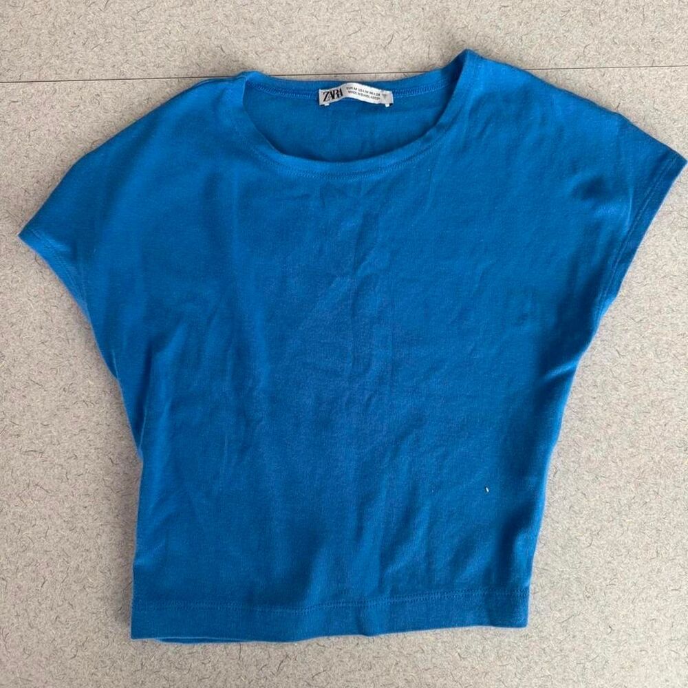 Zara Women's Blue Crop-top